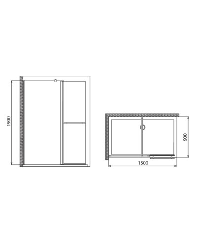 Неподвижная перегородка 150x90 см Gemy New Rockcoco S03161D прозрачное