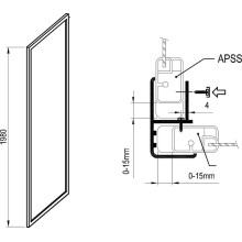 Душевая стенка Ravak Supernova APSS-75 940301R2Z1 профиль Белый стекло Transparent
