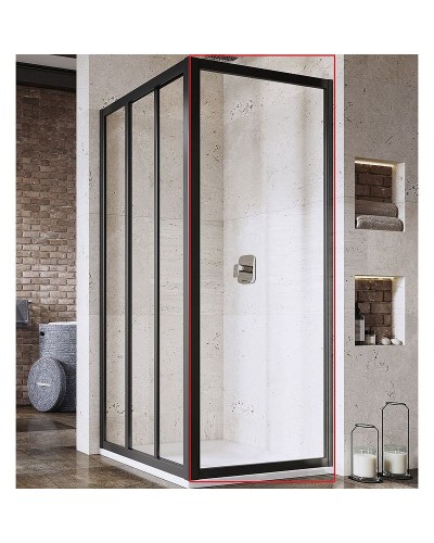 Душевая стенка Ravak Supernova APSS-90 940703R2Z1 профиль Черный стекло Transparent