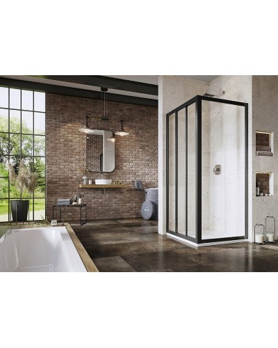 Душевая стенка Ravak Supernova APSS-90 940703R2Z1 профиль Черный стекло Transparent