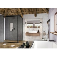 Душевая стенка Ravak Blix Slim BLSPS-90 X9BM70300Z1 профиль Черный стекло Transparent