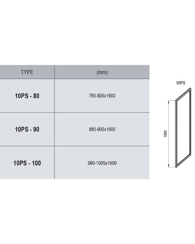 Душевая стенка Ravak 10° 10PS-90 9UV70100Z1 профиль Белый стекло Transparent