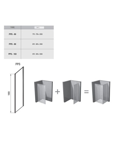 Душевая стенка Ravak Pivot PPS-80 90G40100Z1 профиль Белый стекло Transparent