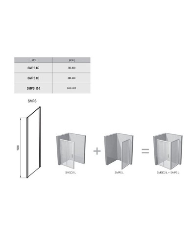Душевая стенка Ravak SmartLine SMPS-90 L 9SL70A00Z1 профиль Хром стекло Transparent