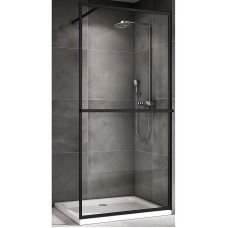 Душевая перегородка Abber Immer Offen 90 AG60090B профиль Черный стекло прозрачное