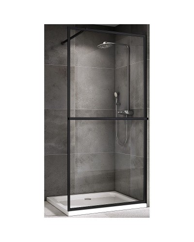 Душевая перегородка Abber Immer Offen 90 AG60090B профиль Черный стекло прозрачное