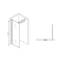 Душевая перегородка Abber Immer Offen 90 AG61090 профиль Хром стекло прозрачное