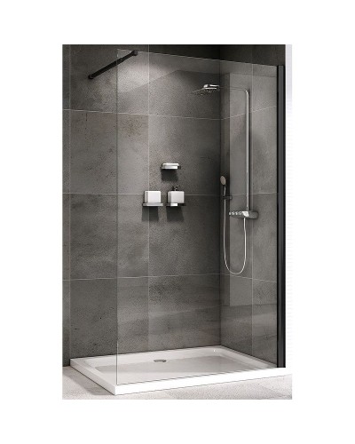 Душевая перегородка Abber Immer Offen 90 AG61090B профиль Черный стекло прозрачное