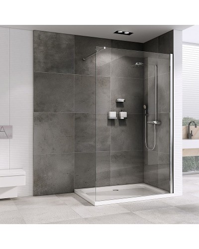 Душевая перегородка Abber Immer Offen 100 AG61100 профиль Хром стекло прозрачное