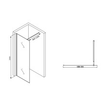 Душевая перегородка Abber Immer Offen 100 AG61100 профиль Хром стекло прозрачное