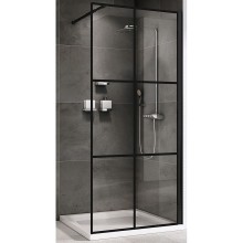 Душевая перегородка Abber Immer Offen 90 AG62090B профиль Черный стекло прозрачное