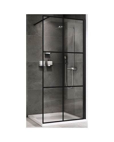 Душевая перегородка Abber Immer Offen 90 AG62090B профиль Черный стекло прозрачное
