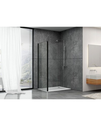 Душевая стенка Abber Schwarzer Diamant 70x195 S70B профиль Черный стекло прозрачное