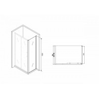 Душевая стенка Abber Schwarzer Diamant 70x195 S70B профиль Черный стекло прозрачное