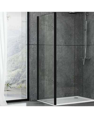 Душевая стенка Abber Schwarzer Diamant 70x195 S70B профиль Черный стекло прозрачное