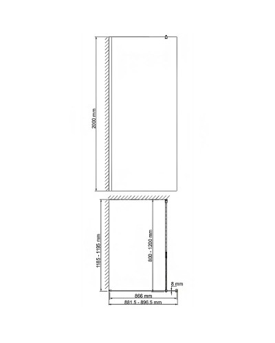 Душевая перегородка WasserKRAFT Rossel 90 28W39 профиль Серебристый стекло прозрачное