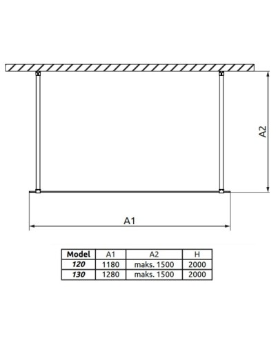 Неподвижная перегородка Radaway Modo New Black I Frame 120 прозрачное
