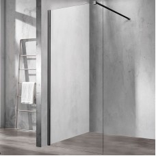 Душевая перегородка Vincea Walk-In 110 VSW-1H110CLB профиль Черный матовый стекло прозрачное