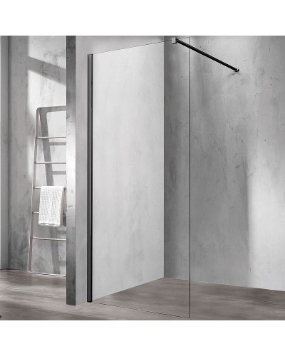 Душевая перегородка Vincea Walk-In 110 VSW-1H110CLB профиль Черный матовый стекло прозрачное