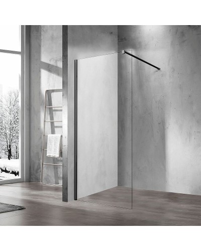 Душевая перегородка Vincea Walk-In 110 VSW-1H110CLB профиль Черный матовый стекло прозрачное