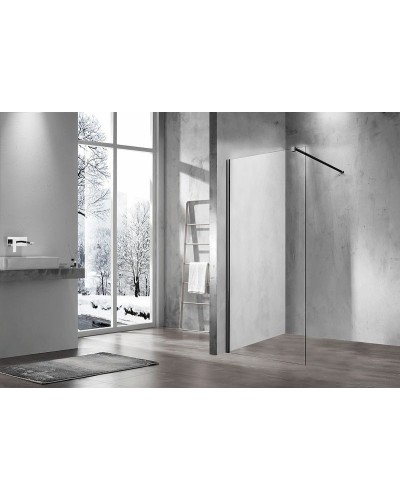 Душевая перегородка Vincea Walk-In 110 VSW-1H110CLB профиль Черный матовый стекло прозрачное