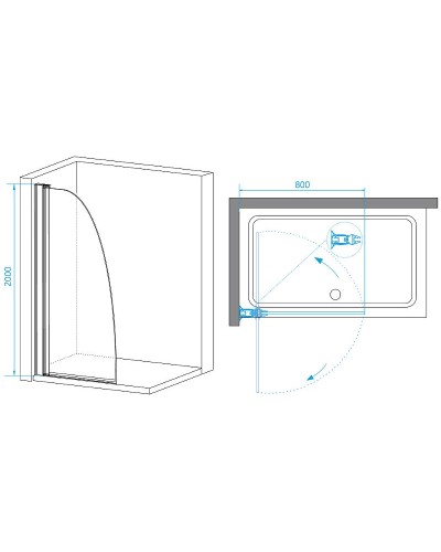 Душевая перегородка RGW Walk In WA-006 80 351000608-11 профиль Хром стекло прозрачное