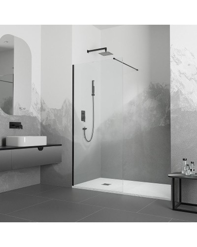 Душевая перегородка RGW Walk In WA-010B 90 351001009-14 профиль Черный стекло прозрачное