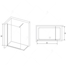 Душевая перегородка RGW Walk In WA-010B 120 351001012-24 профиль Черный стекло матовое-сатинат