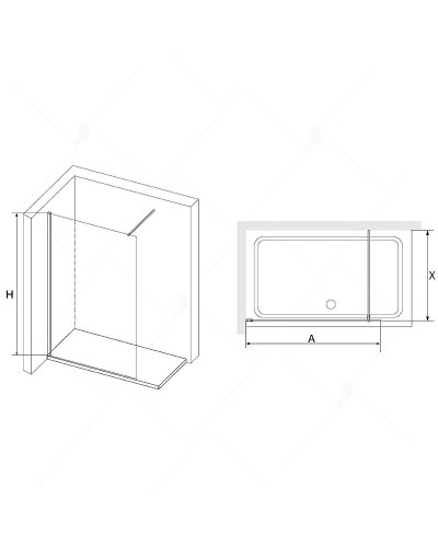 Душевая перегородка RGW Walk In WA-010B 110 351001011-24 профиль Черный стекло матовое-сатинат