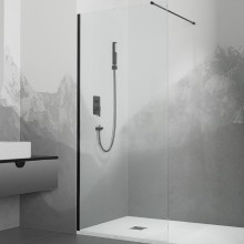 Душевая перегородка RGW Walk In WA-010B 120 351001012-14 профиль Черный стекло прозрачное