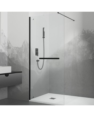 Душевая перегородка RGW Walk In WA-041B 100 35104010-14 профиль Черный стекло прозрачное