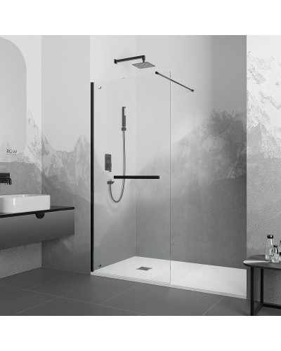 Душевая перегородка RGW Walk In WA-041B 100 35104010-14 профиль Черный стекло прозрачное