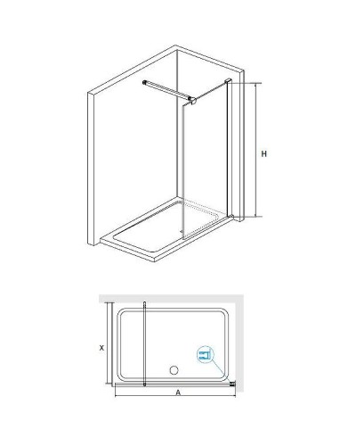 Душевая перегородка RGW Walk In WA-001 80 351000108-11 профиль Хром стекло прозрачное