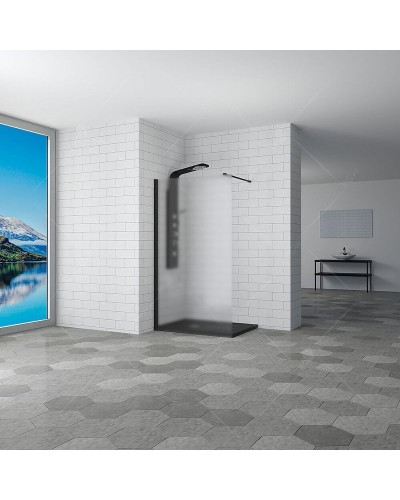 Душевая перегородка RGW Walk In WA-002B 90 35100209-24 профиль Черный стекло матовое-сатинат