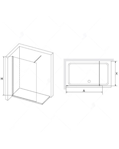 Душевая перегородка RGW Walk In WA-010 100 351001010-21 профиль Хром стекло матовое-сатинат