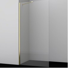 Душевая перегородка WasserKRAFT Aisch 100 55W44 профиль Матовое золото стекло прозрачное