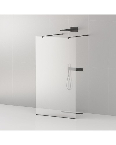 Душевая перегородка Cezares Liberta 80 LIBERTA-L-2-80-C-NERO профиль Черный матовый стекло прозрачное