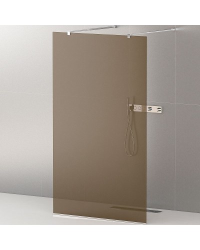 Душевая перегородка Cezares Liberta 80 LIBERTA-L-2-80-BR-Cr профиль Хром стекло бронзовое