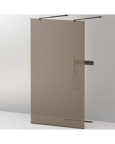 Душевая перегородка Cezares Liberta 80 LIBERTA-L-2-80-BR-NERO профиль Черный матовый стекло бронзовое