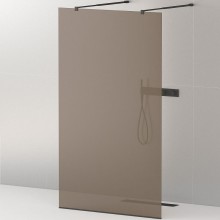 Душевая перегородка Cezares Liberta 90 LIBERTA-L-2-90-BR-NERO профиль Черный матовый стекло бронзовое