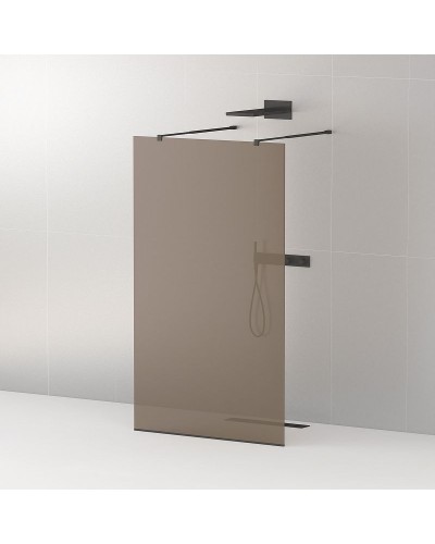 Душевая перегородка Cezares Liberta 90 LIBERTA-L-2-90-BR-NERO профиль Черный матовый стекло бронзовое