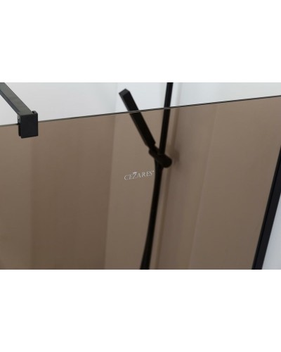 Душевая перегородка Cezares Liberta 110 LIBERTA-L-1-110-BR-NERO профиль Черный матовый стекло бронзовое