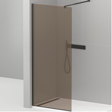 Душевая перегородка Cezares Liberta 120 LIBERTA-L-1-120-BR-NERO профиль Черный матовый стекло бронзовое