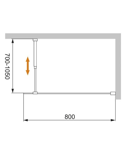 Душевая перегородка Cezares Liberta 80 LIBERTA-L-1-80-BR-Cr профиль Хром стекло бронзовое