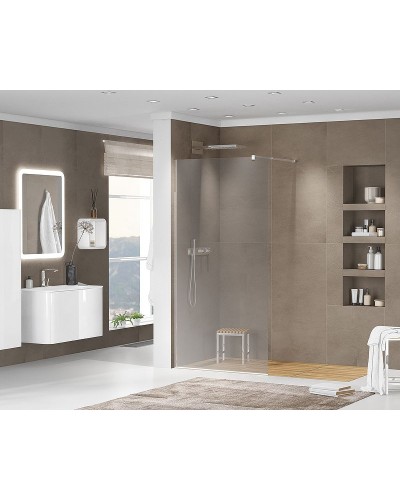 Душевая перегородка Cezares Liberta 80 LIBERTA-L-1-80-GR-Cr профиль Хром стекло серое