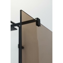 Душевая перегородка Cezares Liberta 90 LIBERTA-L-1-90-BR-NERO профиль Черный матовый стекло бронзовое