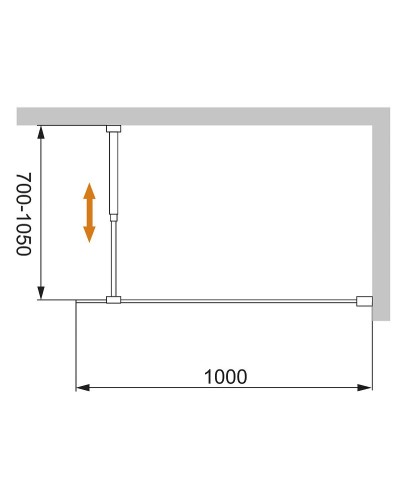 Душевая перегородка Cezares Liberta 100 LIBERTA-L-1-100-C-NERO профиль Черный матовый стекло прозрачное