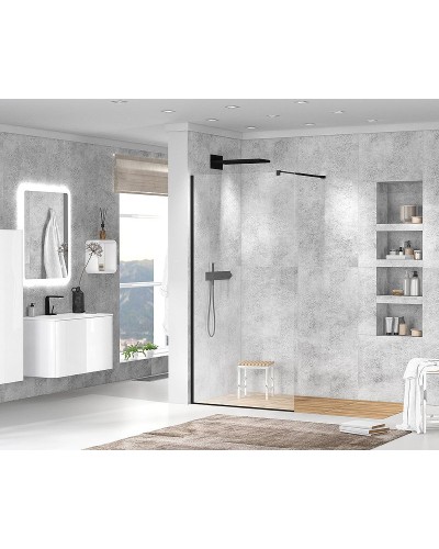 Душевая перегородка Cezares Liberta 105 LIBERTA-L-1-105-C-NERO профиль Черный матовый стекло прозрачное