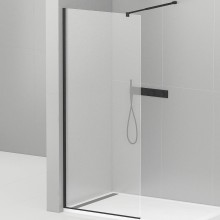 Душевая перегородка Cezares Liberta 85 LIBERTA-L-1-85-C-NERO профиль Черный матовый стекло прозрачное