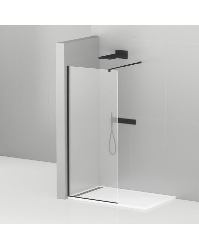 Душевая перегородка Cezares Liberta 85 LIBERTA-L-1-85-C-NERO профиль Черный матовый стекло прозрачное